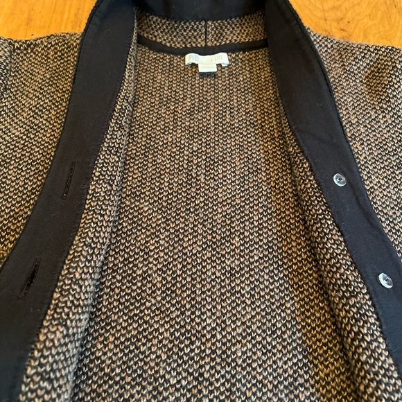 J Jill Brown Tweed Cotton Blend Duster Cardigan Sweater Jacket - Picture 8 of 16